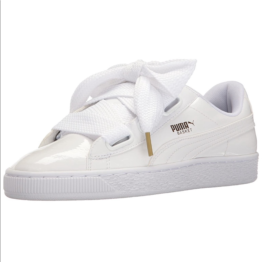 PUMA white sneakers with large laces, new, size 6